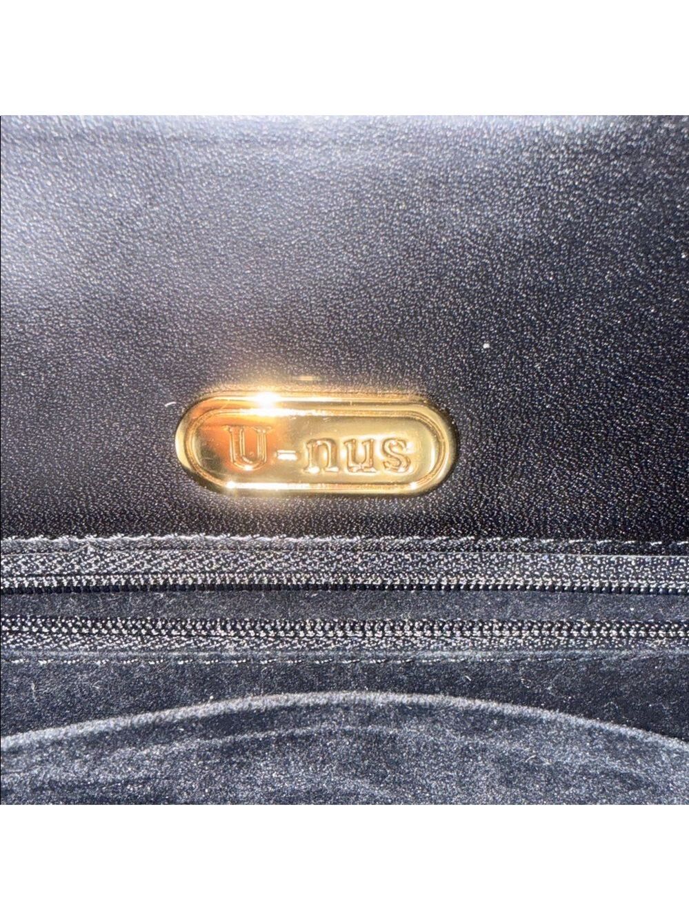 Structured Black Leather Satchel with Gold-Tone Hardware snake skin - Picture 7 of 16